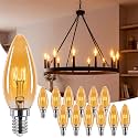 Amber Candelabra Light Bulbs 40W Equivalent 4W