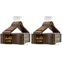 Amber Home 40 Pack Wooden Coat Hangers, Wood Suit Hangers, Retro