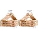 Amber Home 40 Pack Wooden Coat Hangers, Wood Suit Hangers, Natural