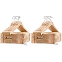 Amber Home 60 Pack Wooden Coat Hangers, Wood Suit Hangers, Natural