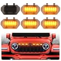 Amber Led Grill Grille Lights for 2024 2025 2026 Jeep Wrangler JL Jlu Sport