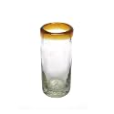 Amber Rim 2 oz Tequila Shot Glasses (set of 6), Recycled Glass, Lead-free, Toxin-Free (Shot)