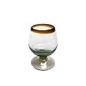 Amber Rim 4 oz Small Cognac Glasses (set of 6), Recycled Glass, Lead-free, Toxin-Free (Small Cognac)