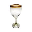 Amber Rim 7 oz Small Wine Glasses (set of 6), Recycled Glass, Lead-free, Toxin-Free (7oz Small Wine)