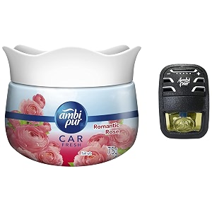 ambi pur car freshener gel romantic rose 75 g amp exotic jasmine starter kit 75 ml