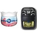 Ambi Pur Car Freshener Gel, Romantic Rose, 75 g &amp; Vanilla Bouquet, Starter Kit, 7.5 ml