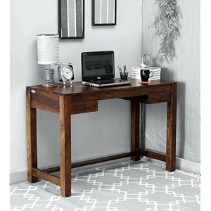 wooden study table for adults work from home computerlaptop writing desk with drawer amp shelf storage solid wood sheesham office disk 10
