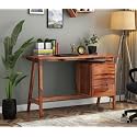 Wooden Study Table for Adults| Work from Home Computer/Laptop Writing Desk with Drawer &amp; Shelf Storage| Solid Wood Sheesham (Office Disk 15)