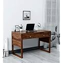 Wooden Study Table for Adults| Work from Home Computer/Laptop Writing Desk with Drawer &amp; Shelf Storage| Solid Wood Sheesham (Office Disk 16)