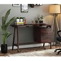 Wooden Study Table for Adults| Work from Home Computer/Laptop Writing Desk with Drawer &amp; Shelf Storage| Solid Wood Sheesham (Brown-A)