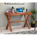 Wooden Study Table for Adults| Work from Home Computer/Laptop Writing Desk with Drawer & Shelf Storage| Solid Wood Sheesham (S-A)