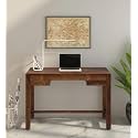 Wooden Study Table for Adults| Work from Home Computer/Laptop Writing Desk with Drawer &amp; Shelf Storage| Solid Wood Sheesham (Office Disk 11)