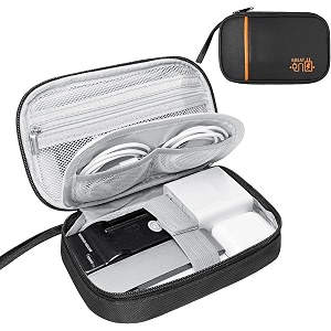 faux leather gadget travel organizer - electronic accessories bag portable case for external hard drive black