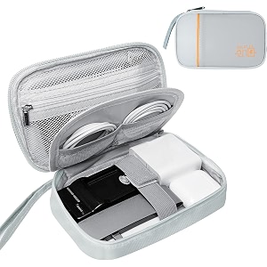 faux leather electronic gadget travel organizer electronic accessories bag gadget organizer case cable organizer bag portable  external hard drive portable carrying case grey