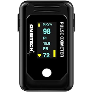 ambitech high accuracy fingertip pulse oximeter spo2 perfusion index with oled display made in india-black