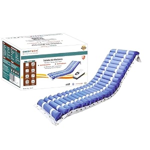 ambitech pvc nylon anti-decubitus anti-bedsore tubular air mattress with compressor alternating pressure system blue 2 year warrenty  pack of 1 made in india