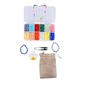 ambitieux Premium 8mm Beads Set with Evil Eye for Bracelet Necklace Jewelry Making kit for Adults with Jute Bag, Elastic and Thread Cutter (8mm with Evil Eye)