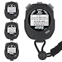 Amble 4 Pack Stopwatch, Amble Countdown Timer and Stopwatch Record 20 Memories Lap Split Time with Tally Counter and Calendar Clock with Alarm for Sports Coaches and Referees