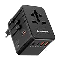Ambrane 70W Universal Charger Adapter, 3 Type C, 2 USB Ports, Macbooks & Other Type C Laptop Charging, Fast Charging iPhone & All Mobiles, International Worldwide Travel Adapter (ATA-05,Black)