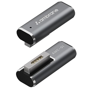 ambrane magnetic l-tip usb c adapter compatible with magnetic 1 macbook pro air type-c pd power fast charging adapter for macbook power supply macbook pro works with 100w amc-01
