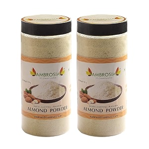 ambrosia california almond flour 200g  super fine blanched almond powder  keto friendly  gluten free  ideal for baking bread cakes cookies amp rotis