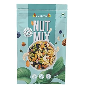 ambrosia nut trail mix 200g  mixed nuts seeds amp dried berries  healthy snack  high protein  high fibre  ready-to-eat