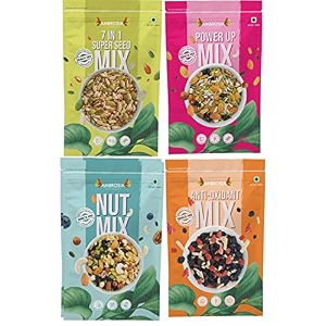 ambrosia trail mix combo pack 800g  nut berry power amp morning mix  mixed nuts seeds amp dried fruits  healthy snack  high protein amp fibre