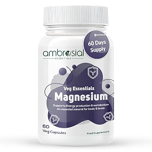 ambrosial magnesium complex food supplement  increases muscle functions  reduces tiredness  boosts energy levels pack of 1-60 capsules