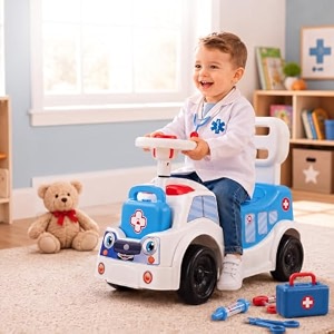 Ambulance Ride On Toy for Kids 2-5