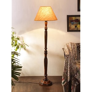 jute shade floor lamp with wooden base - height 5575 inches beige  designer decorative lighting for bedroom living room study hallway amp home decor interiors  empire ideal for gifting