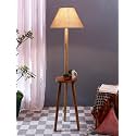Beige Jute Conical Wooden Floor Lamp -27-(14x55.75inches) -Tripod Natural
