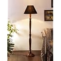 Cotton Shade Floor Lamp with Wooden Base - Height 55.75 Inches, Black | Decorative Night Lamp for Bedroom, Living Room, Bedside, Study Room &amp; Office Interiors | Empire, Lamp Ideal for Gifting