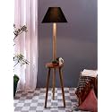 Black Cotton Conical Wooden Floor Lamp -21 (14x55.75inches) -Tripod Natural