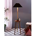 Black Cotton Coolie Floor Lamp -48(13x53.75 inches)-Tripod Natural