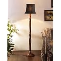 Cotton Shade Floor Lamp with Wooden Base - Height 56 Inches, Black | Elegant Night Lamp for Bedroom, Living Room, Study Table, Bedside Lighting &amp; Office Decoration | Cone, Ideal for Gifting