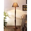 Jute Shade Floor Floor Lamp with Wooden Base - Height 55.75 Inches, Blue | Elegant Ambient Lighting for Living Room, Bedroom, Office, Bedside Table &amp; Home Decoration | Ideal for Gifting, Decor