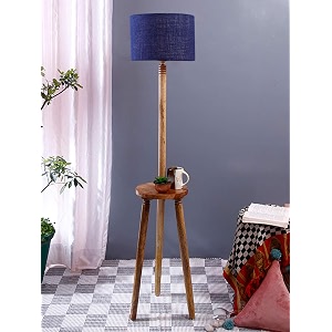 blue jute wooden floor lamp -12-12x567inches -tripod natural
