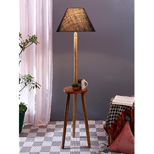blue jute wooden floor lamp -31-14x5575inches -tripod natural