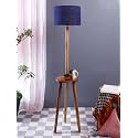 Blue Jute Wooden Floor Lamp -12-(12x56.7inches) -Tripod Natural