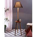 Blue Jute Wooden Floor Lamp -31-(14x55.75inches) -Tripod Natural