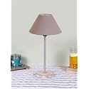 Conical Grey Cotton Shade Lamp with Steel & White Brushed Wood Base -(10x10x16.5) Inches