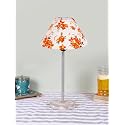 Conical Multicolor Cotton Shade Lamp with Steel & White Brushed Wood Base -(10x10x16.5) Inches -35