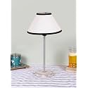 Conical Multicolor Cotton Shade Lamp with Steel & White Brushed Wood Base -(10x10x16.5) Inches -33