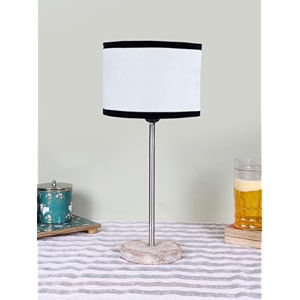drum multicolor cotton shade with steel amp white brushed wood base -7x7x1675 inches-37