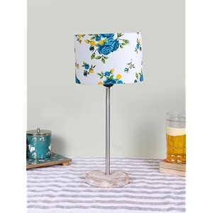 drum multicolor cotton shade with steel amp white brushed wood base -7x7x1675 inches-39