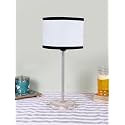 Drum Multicolor Cotton Shade with Steel & White Brushed Wood Base -(7x7x16.75) Inches-37