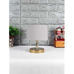 lamp table lamp night lamp for bedroom lamp for living room bedside lamp table lamp for bedroom bedroom decoration items room dcor- metal base grey cotton shade-9 inches-141