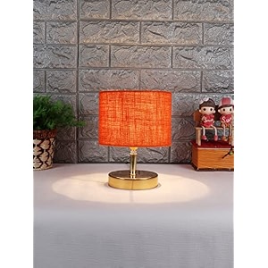 lamp table lamp night lamp for bedroom lamp for living room bedside lamp table lamp for bedroom bedroom decoration items room dcor- metal base orange jute shade-9 inches-154