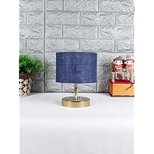 lamp table lamp night lamp for bedroom lamp for living room bedside lamp table lamp for bedroom bedroom decoration items room dcor- metal base blue jute shade-9 inches-147