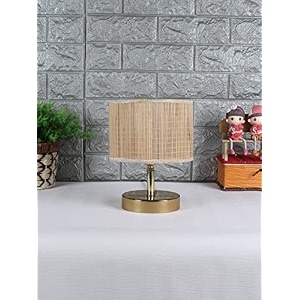 lamp table lamp night lamp for bedroom lamp for living room bedside lamp table lamp for bedroom bedroom decoration items room dcor- metal base bamboo shade-9 inches-135
